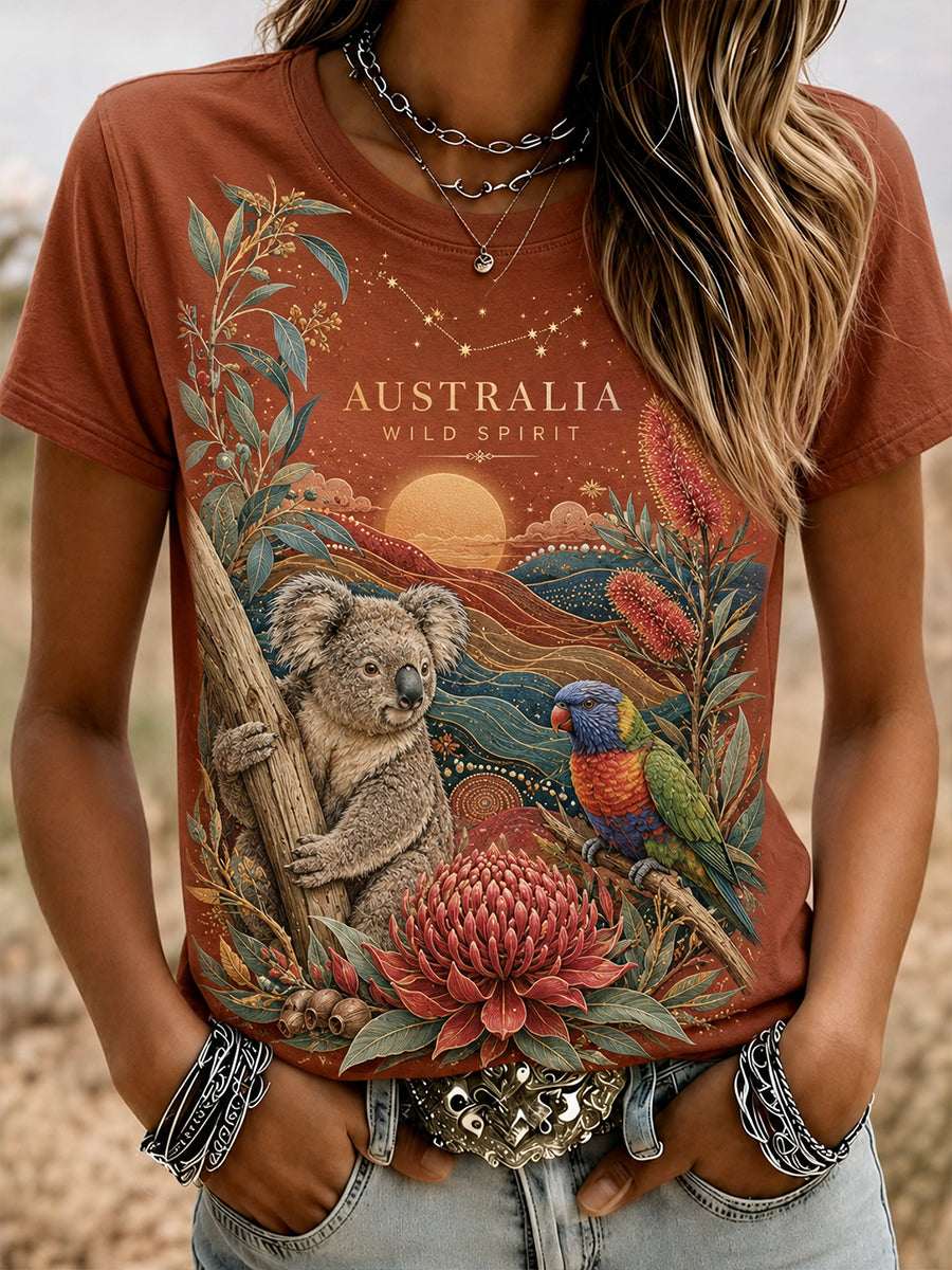Women's Australian Animals Short-Sleeved T-Shirt