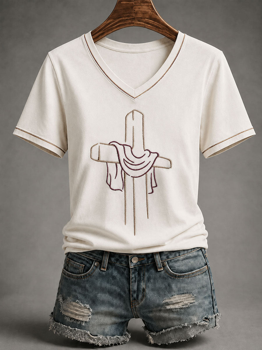 Women's Christian Cross short-sleeved T-shirt