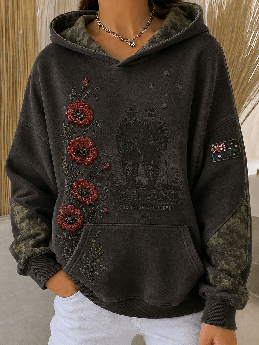 Women's Australian Veteran Printed hoodie