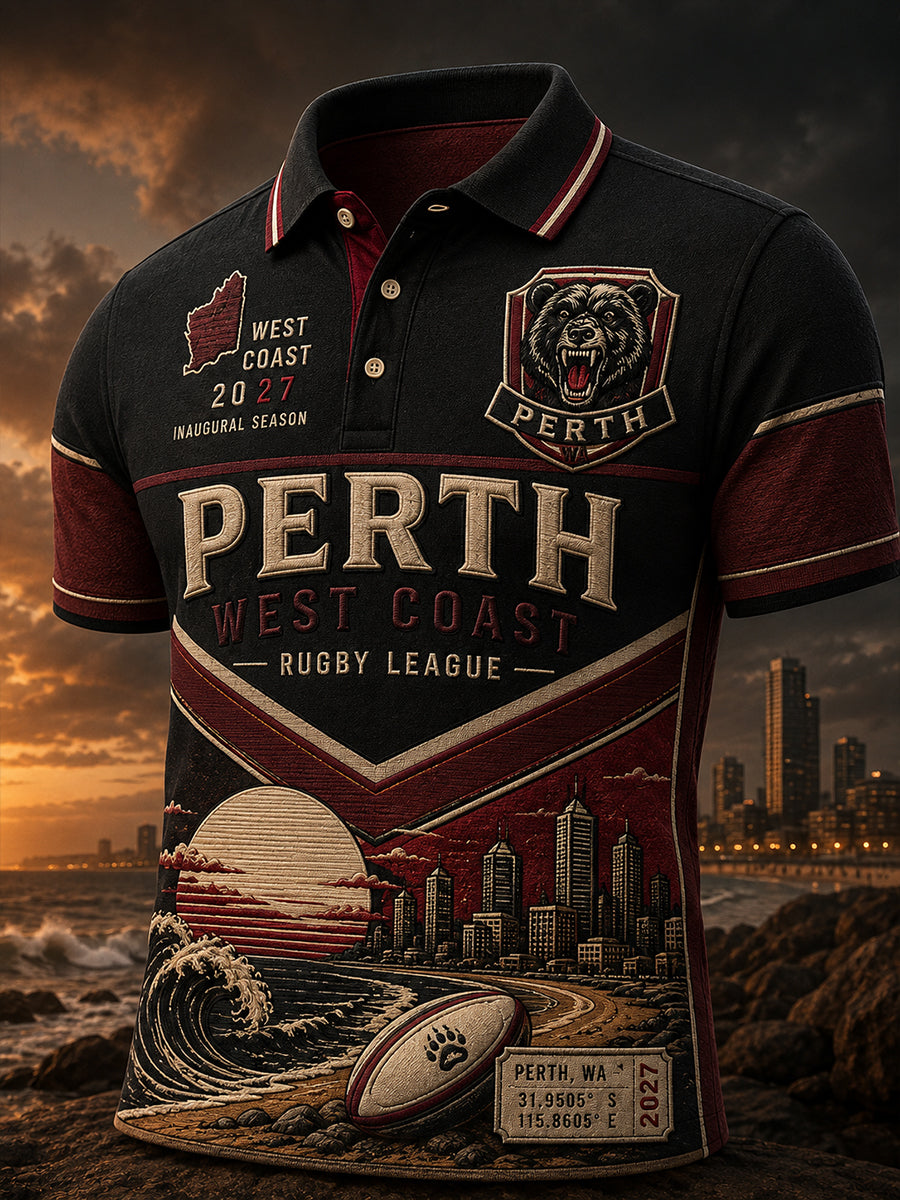 Men's Perth Bears Rugby Fan  Short Sleeve Shirt