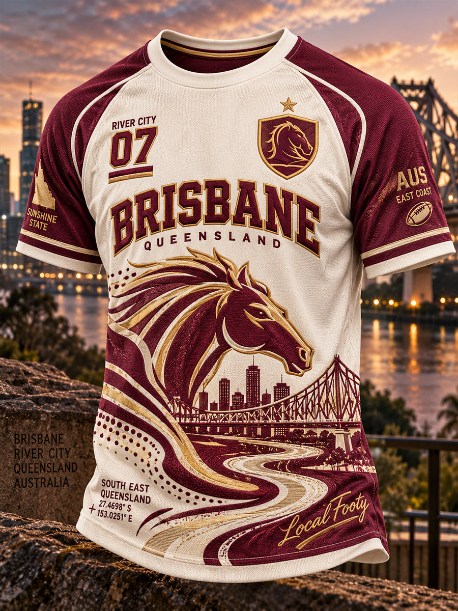 Men's Australian Rugby Denver Broncos Fans Lovers Short Sleeve T-Shirt