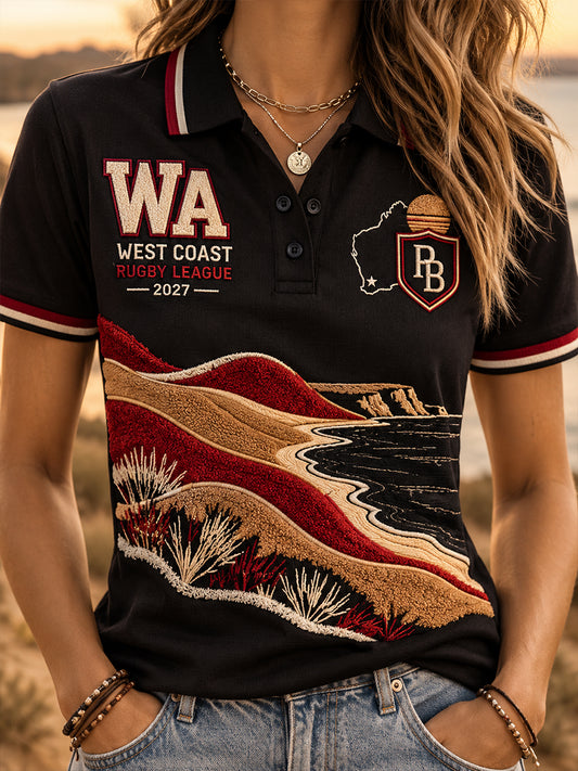 Women's Australian Rugby Fans Lover Polo T-Shirt