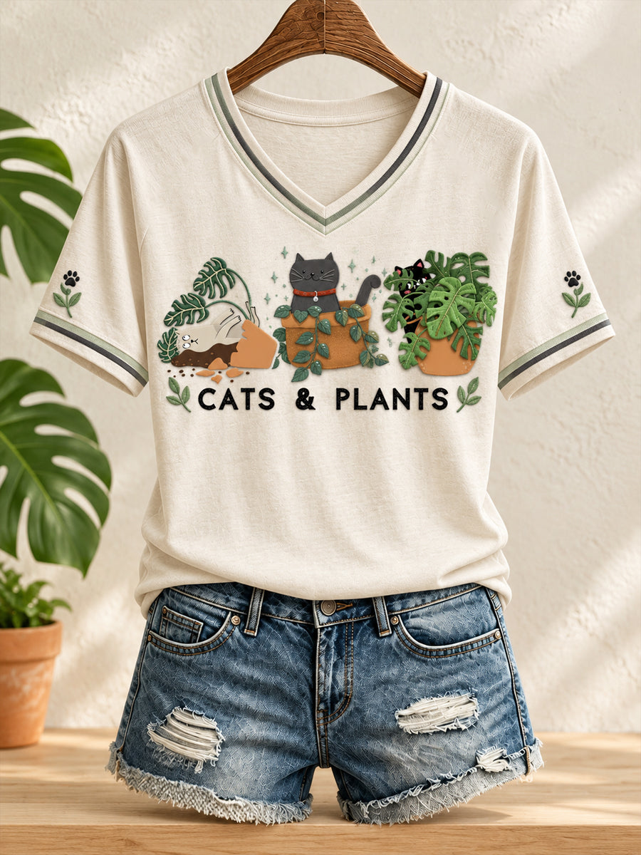Women's Plants Lover Art Printed T-shirt