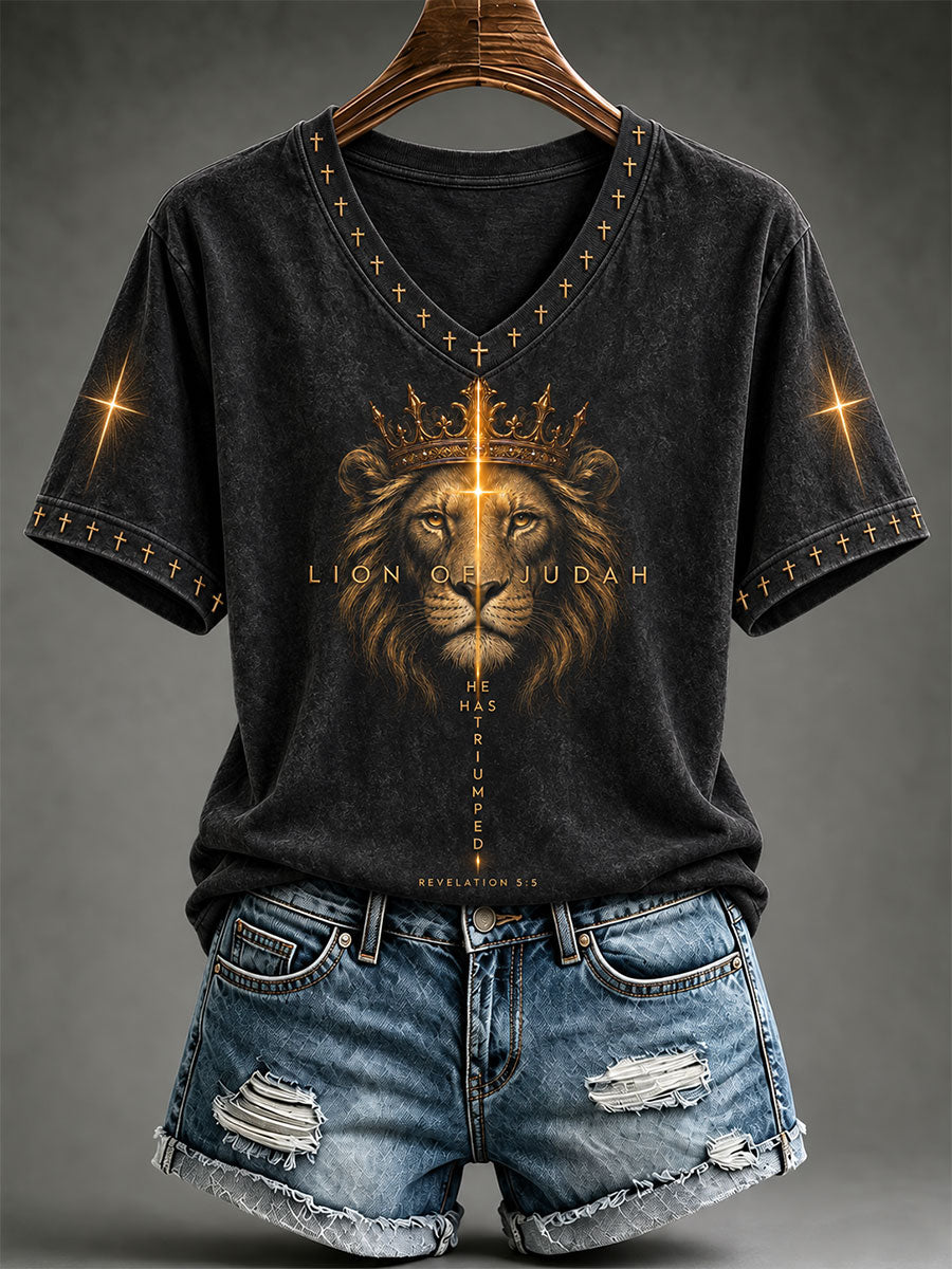 Women's Lion Of Judah He Has Triumphed  T-shirt