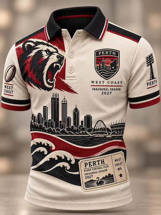 Men's Australian Rules Football Fans Lover Short Sleeve Shirt