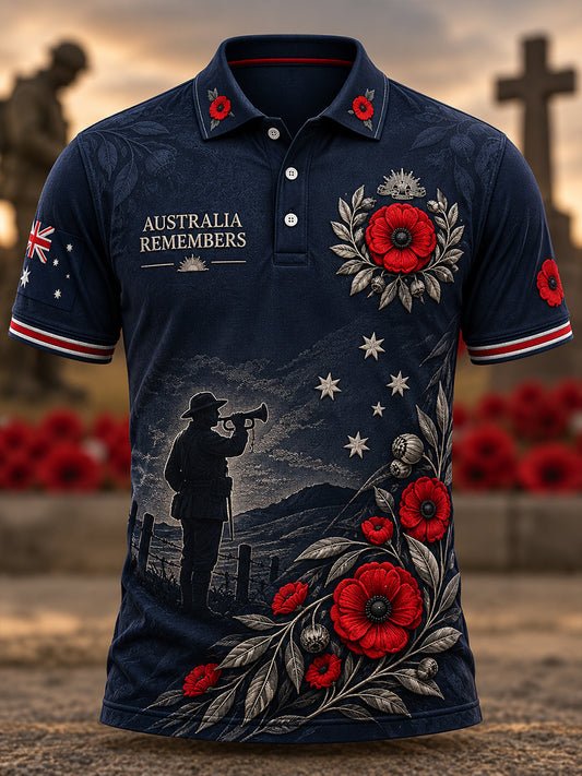 Men's Remembrance Day In Australia Short Sleeve Shirt