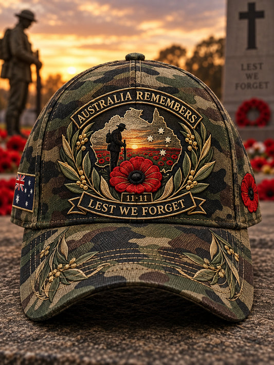Unisex Australian Remembrance Day Veteran Commemorative  Hat