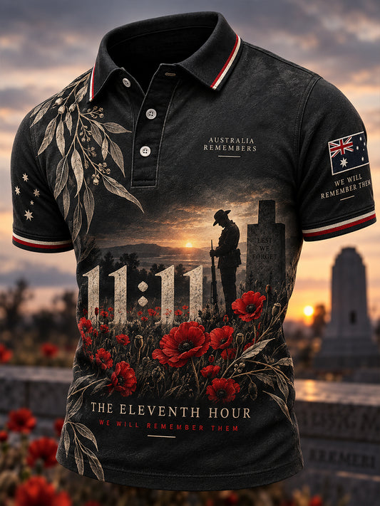Men's Remembrance Day Commemoration For Veterans In Australia Short Sleeve Shirt