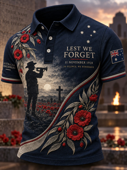 Men's Remembrance Day Commemoration For Veterans In Australia Short Sleeve Shirt