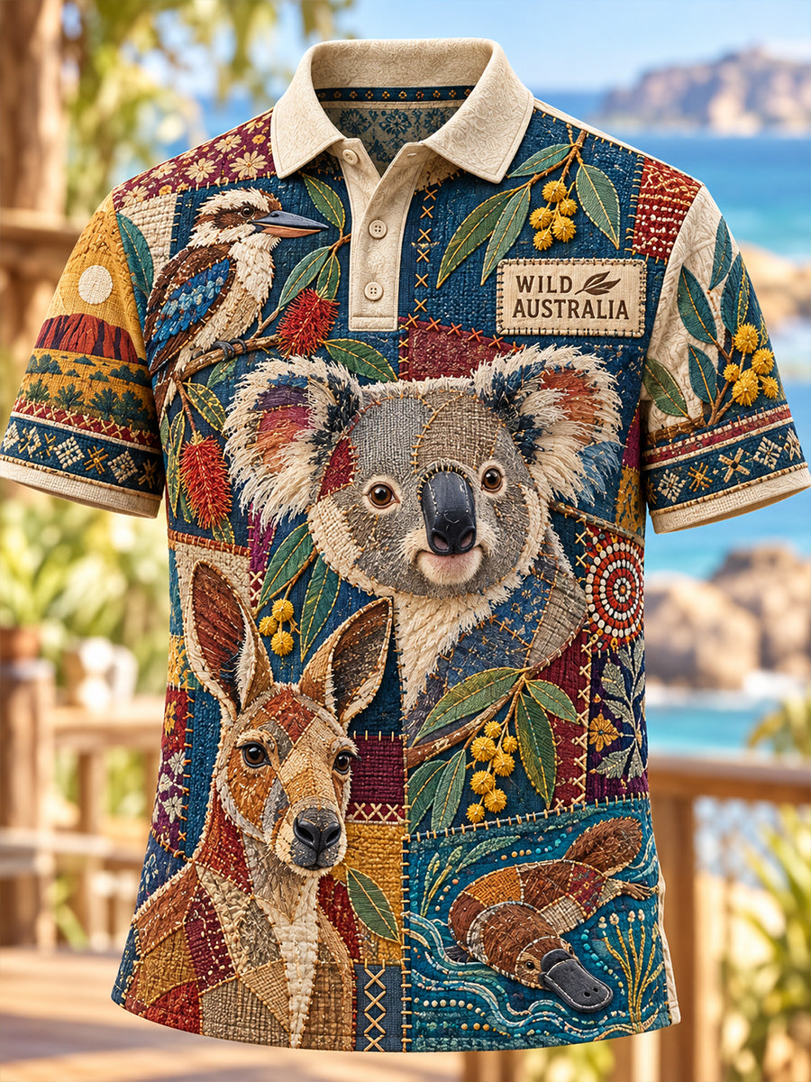 Men's Australian Animals Short Sleeve Shirt Short Sleeve Shirt