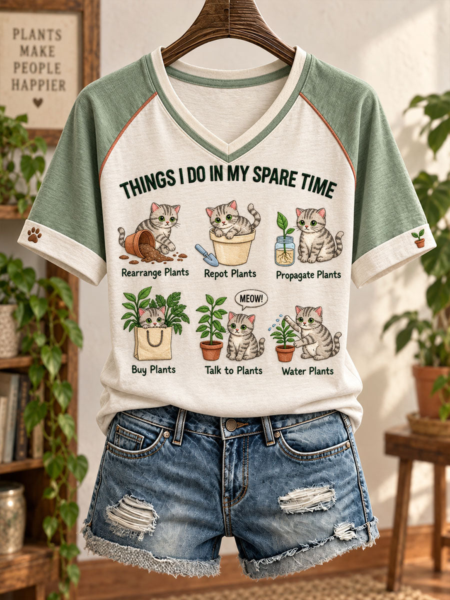 Women's Plants Lover Art Printed T-shirt