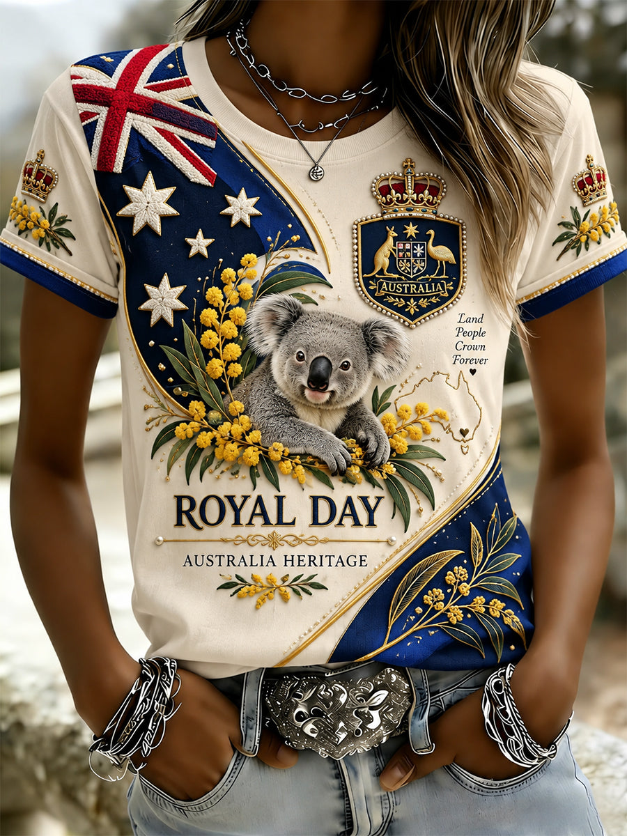 Women's  Vintage Australian Holiday Casual Comfortable Short Sleeve T-Shirt