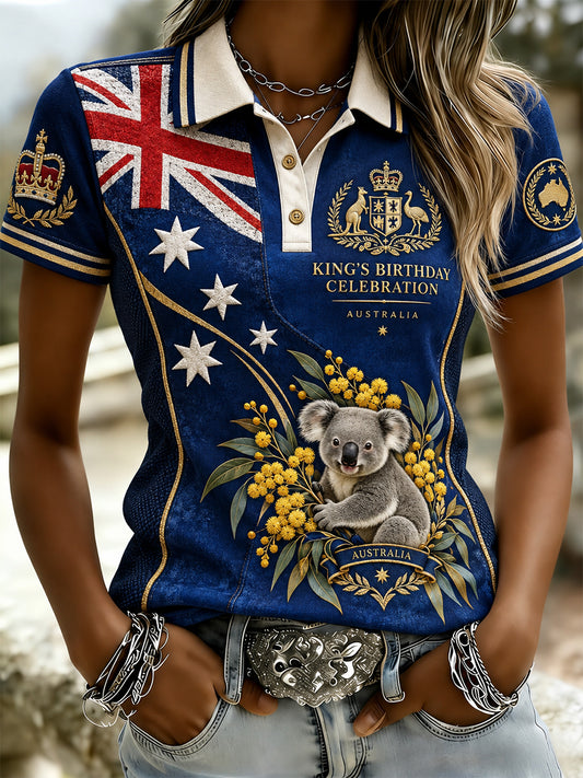 Women's  Vintage Australian Holiday Casual Comfortable Short Sleeve Polo Shirt