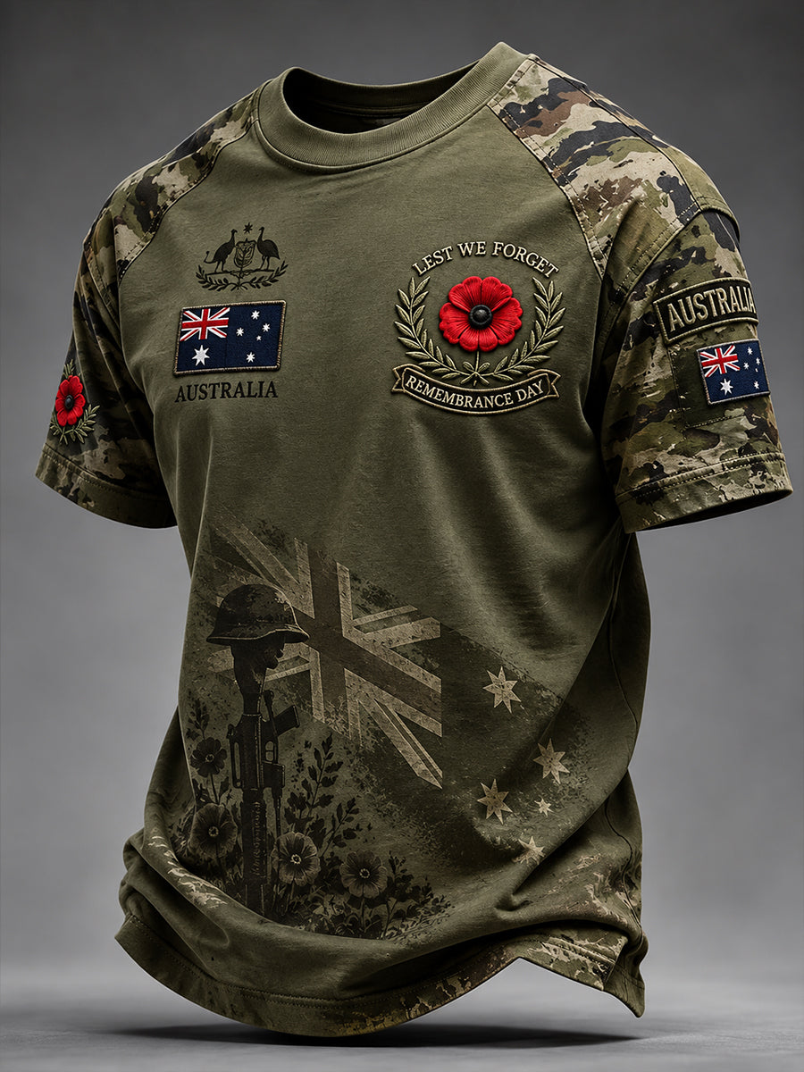 Men's Remembrance Day In Australia Short Sleeve T-Shirt