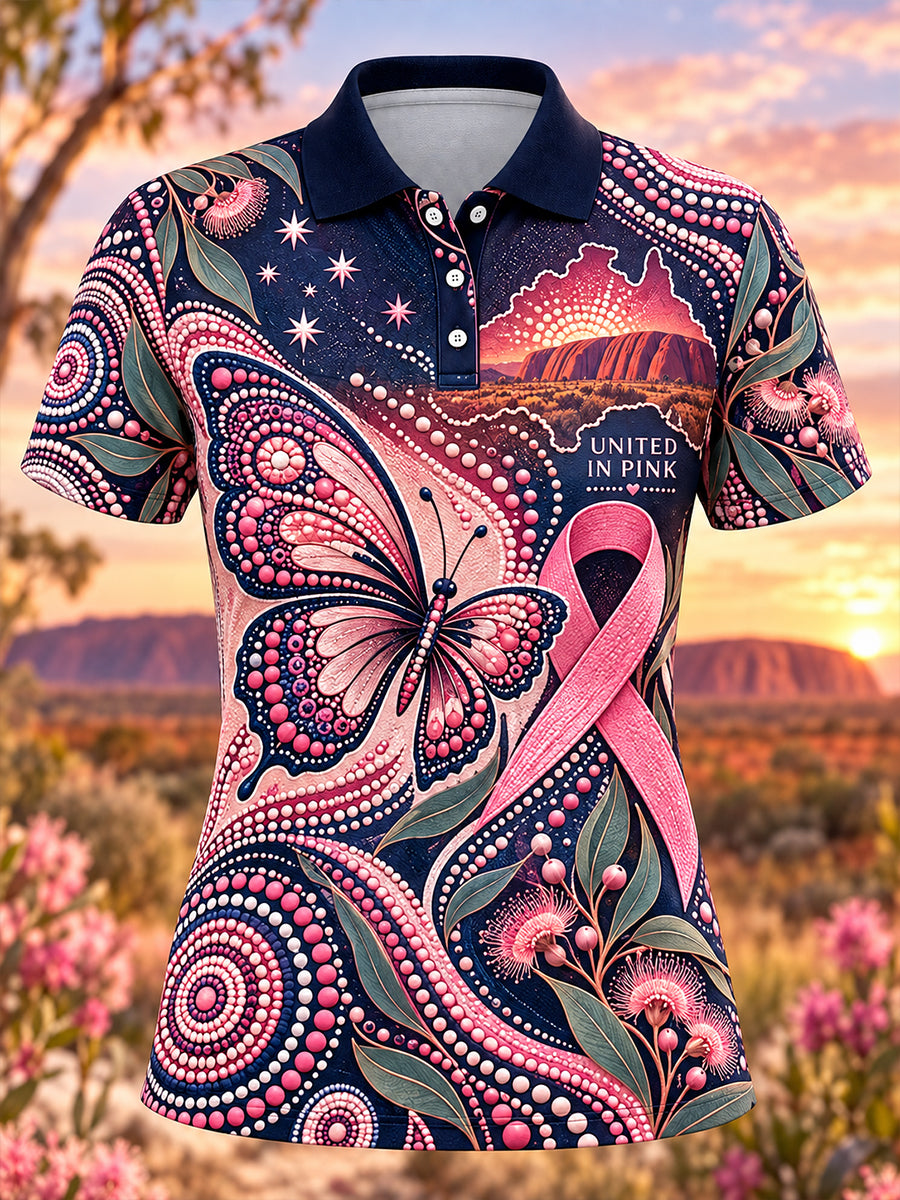 Women's Breast Cancer Awareness Culture In Australia Polo T-Shirt