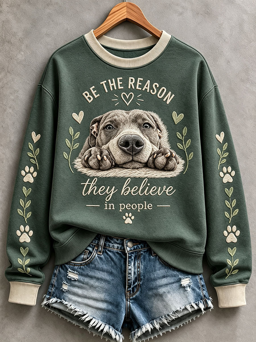 Women's Adopt a Dog Month Pet Lover Print Sweatshirt