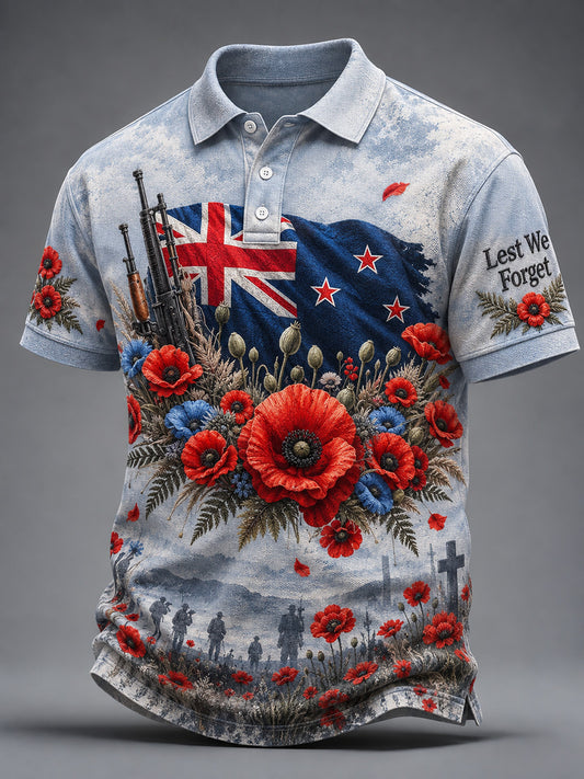 Men's Australia Remember & Honor Print Polo Shirt