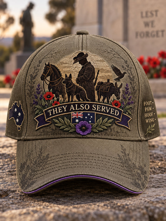 Unisex Australia Remembrance Day War Animal Memorial Hat