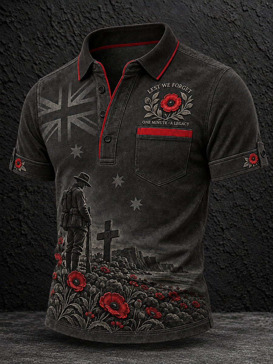 Men's Remembrance Day in Australia Short Sleeve Shirt
