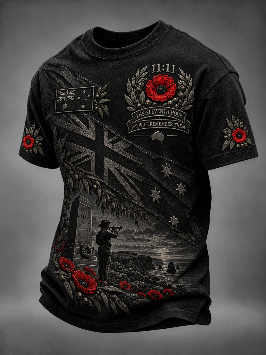 Men's Remembrance Day in Australia Short-Sleeved T-Shirt