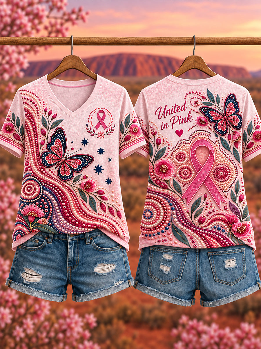 Women's Breast Cancer Awareness In Australia Short-Sleeved T-Shirt