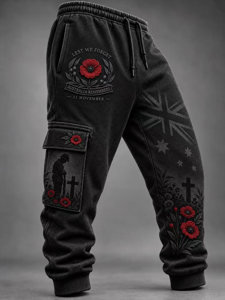 Men's Remembrance Day in Australia Print Casual Sweatpants Trousers