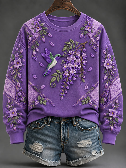Women's Purple Art Print Sweatshirt