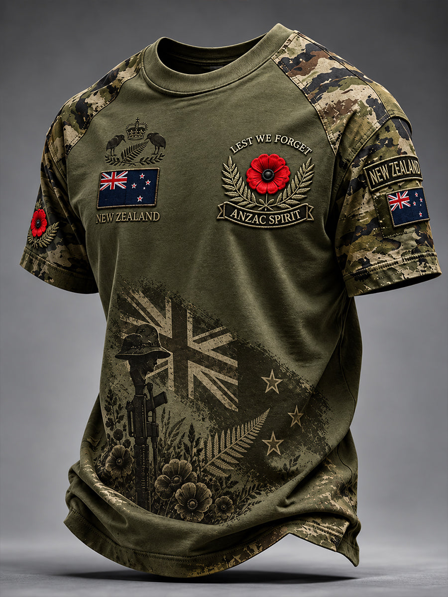 Men's Remembrance Day  in New Zealand Short Sleeve T-Shirt