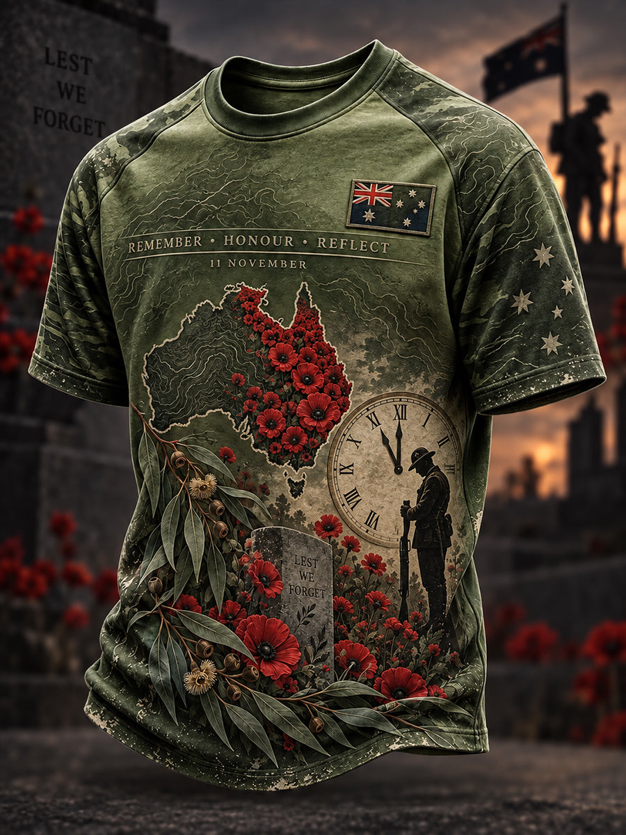 Men's Remembrance Day in Australia Short Sleeve T-Shirt