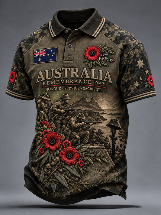 Men's Remembrance Day in Australia Short Sleeve Shirt