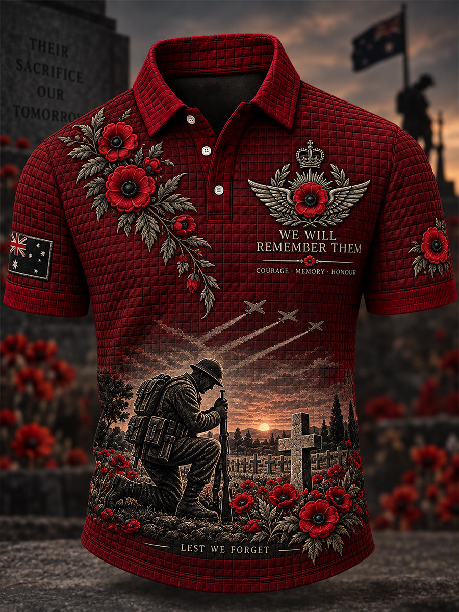 Men's Remembrance Day in Australia Short Sleeve Shirt