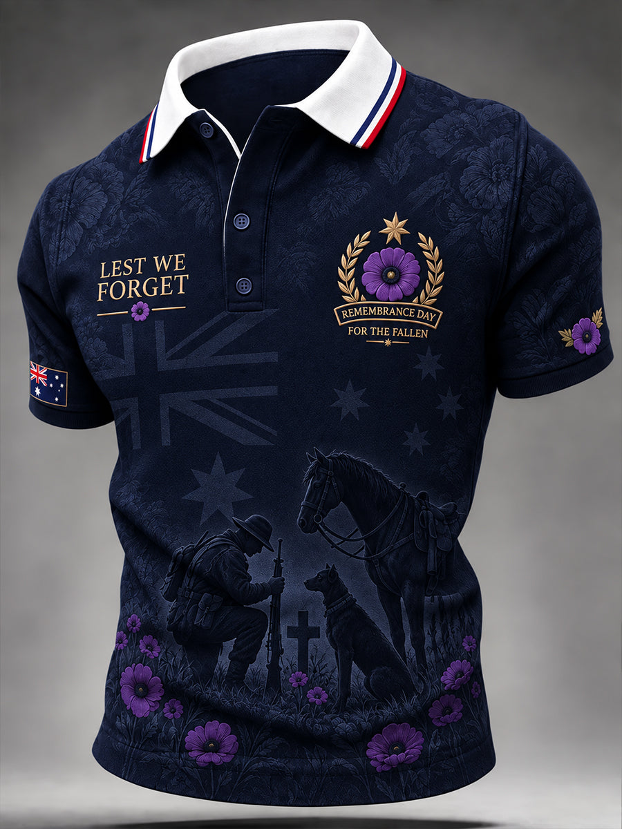 Men's Australian War Animal Memorial For Remembrance Day Short-Sleeved T-Shirt