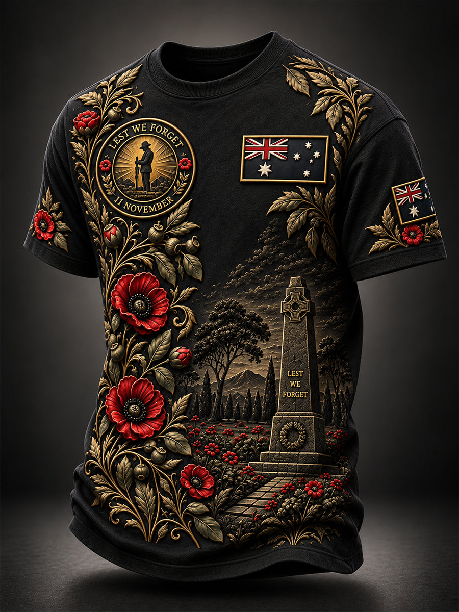 Men's Australian Veterans Remembrance Day Short Sleeves T-Shirt