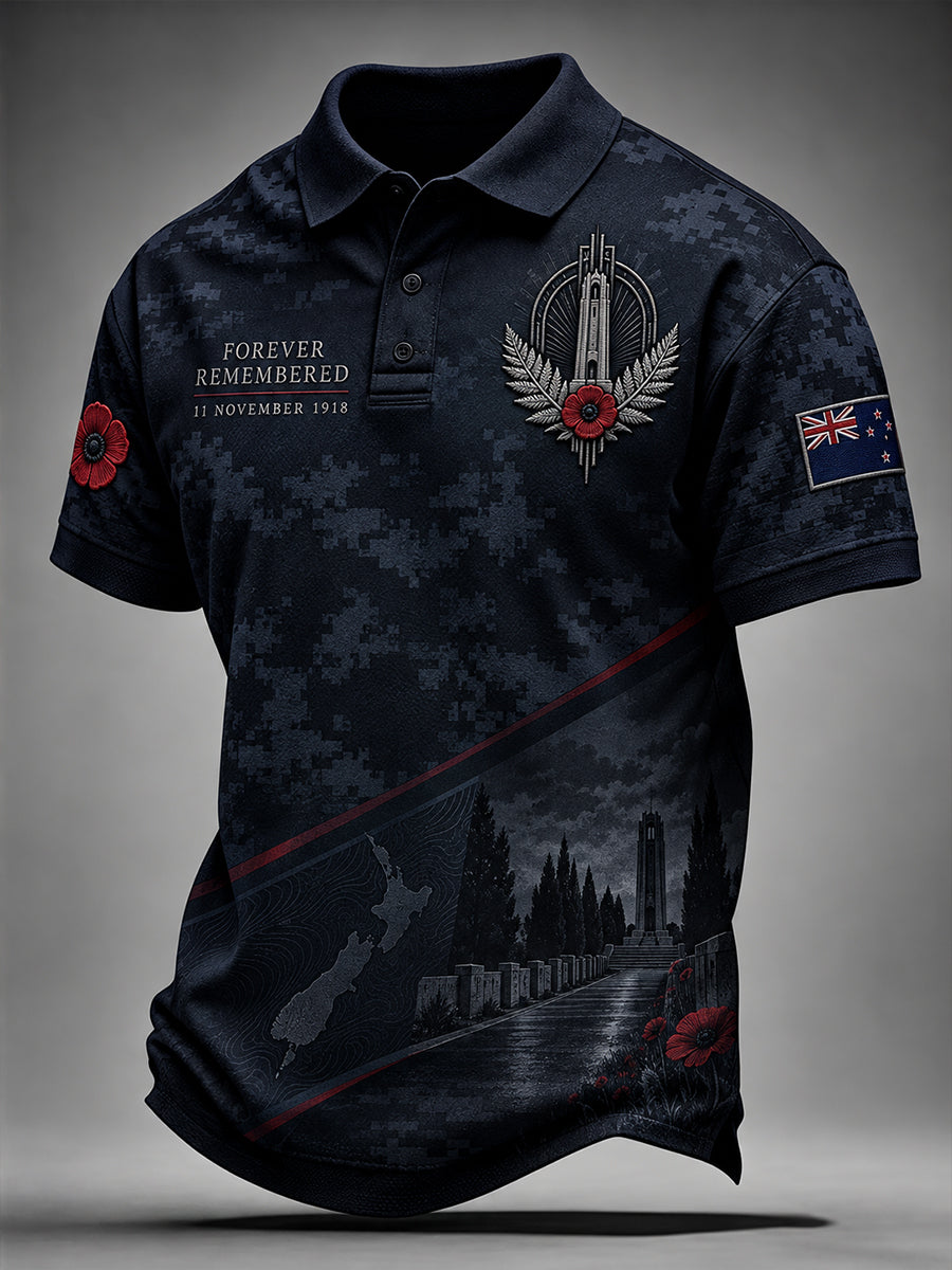 Men's New Zealand Veteran Remembrance Day Short Sleeve Shirt