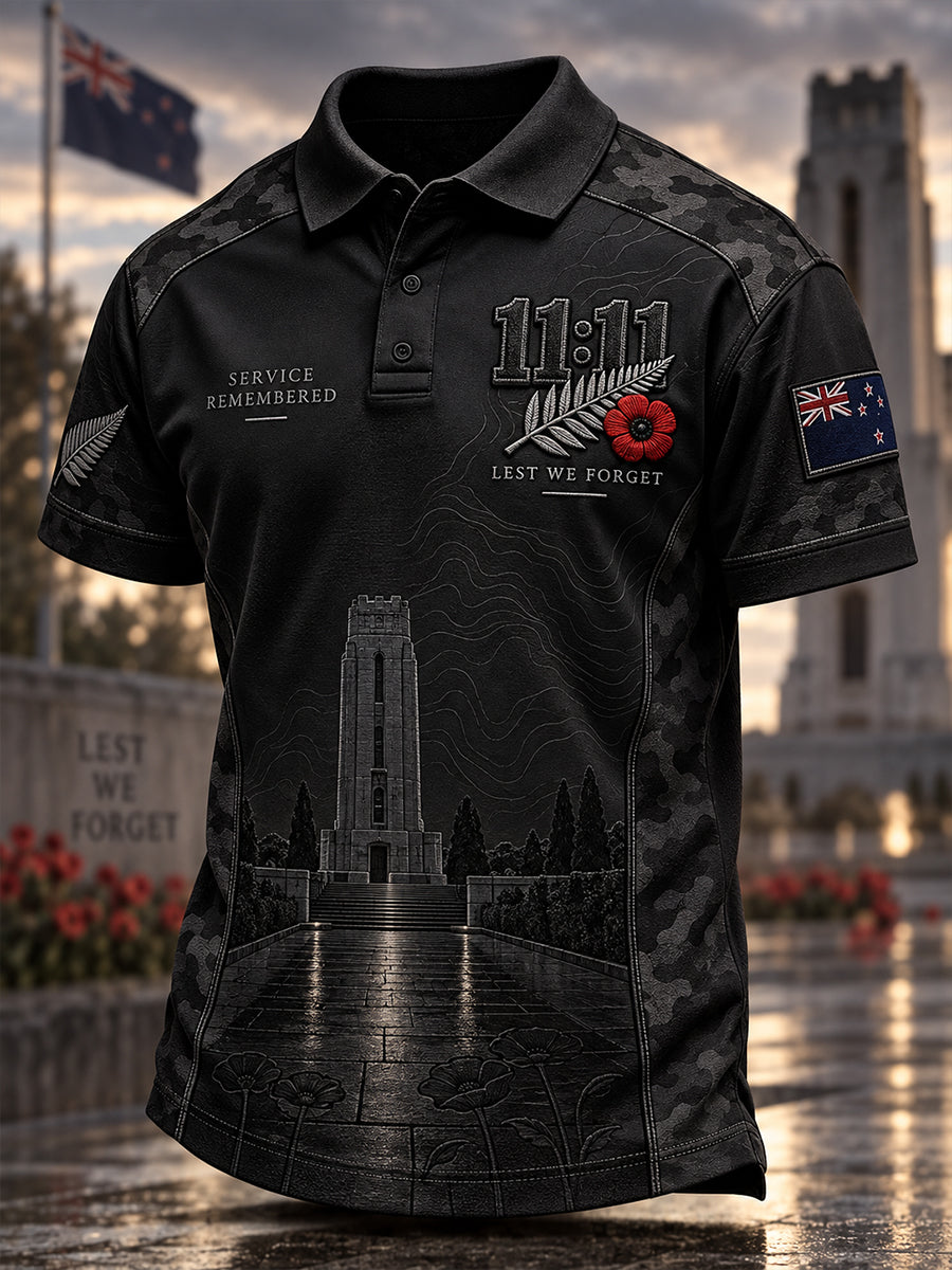 Men's New Zealand Veteran Remembrance Day Short Sleeve Shirt