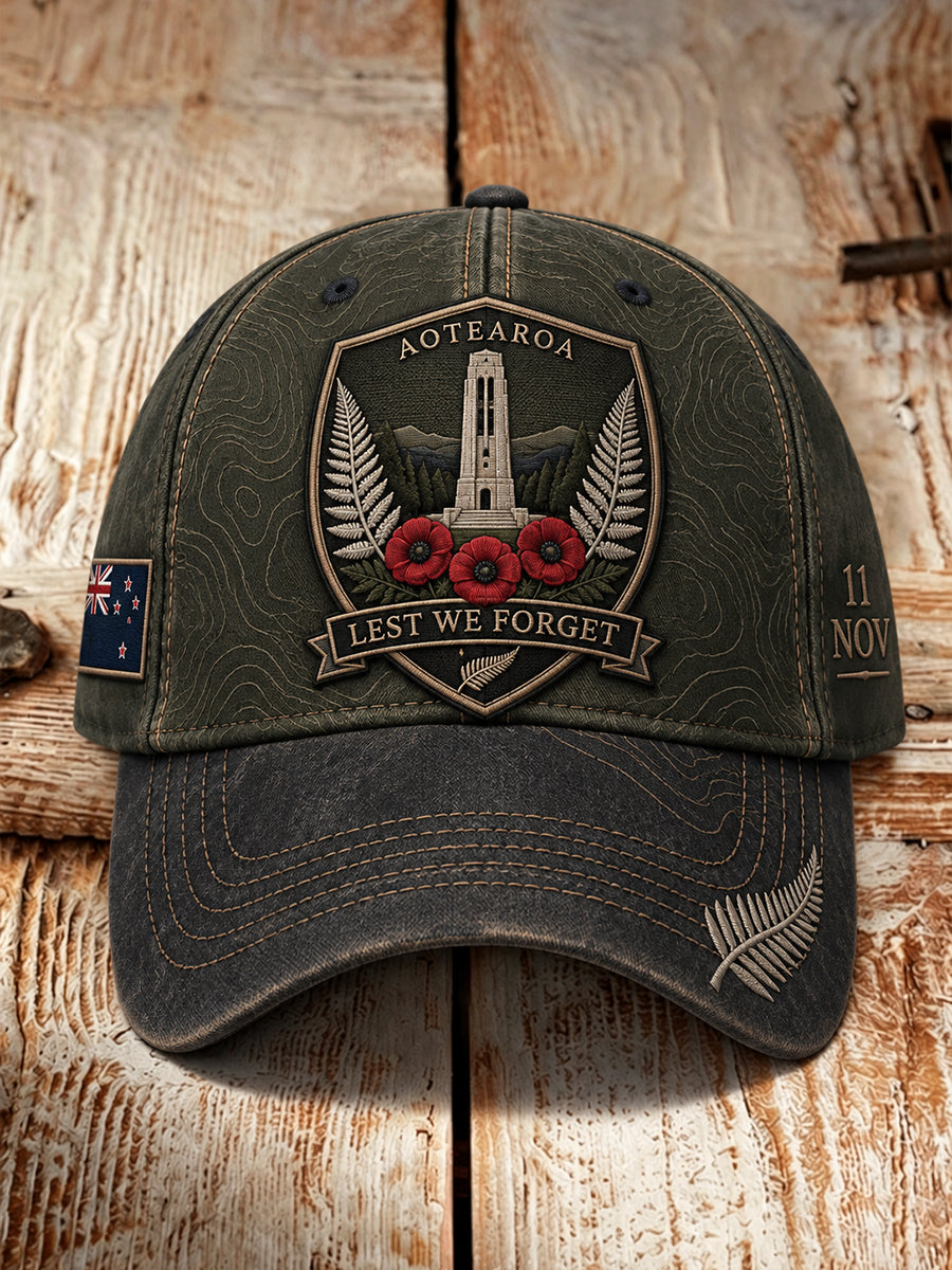 Unisex  New Zealand Veteran Remembrance Day Hat