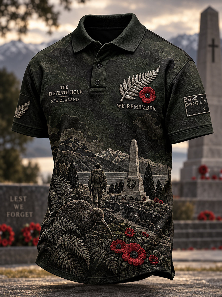 Men's New Zealand Veteran Remembrance Day Short Sleeve Shirt