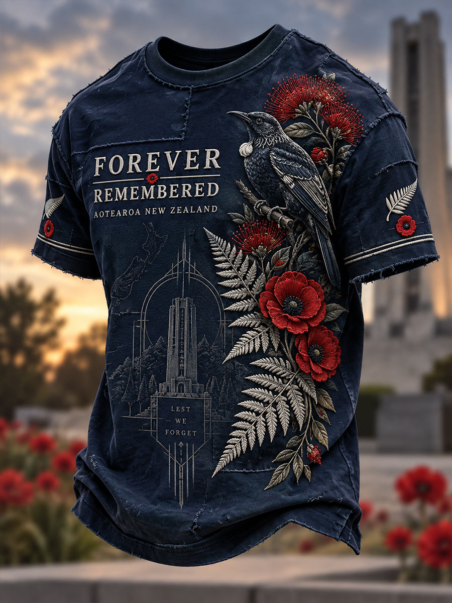 Men's New Zealand Veteran Remembrance Day Short Sleeve T-Shirt