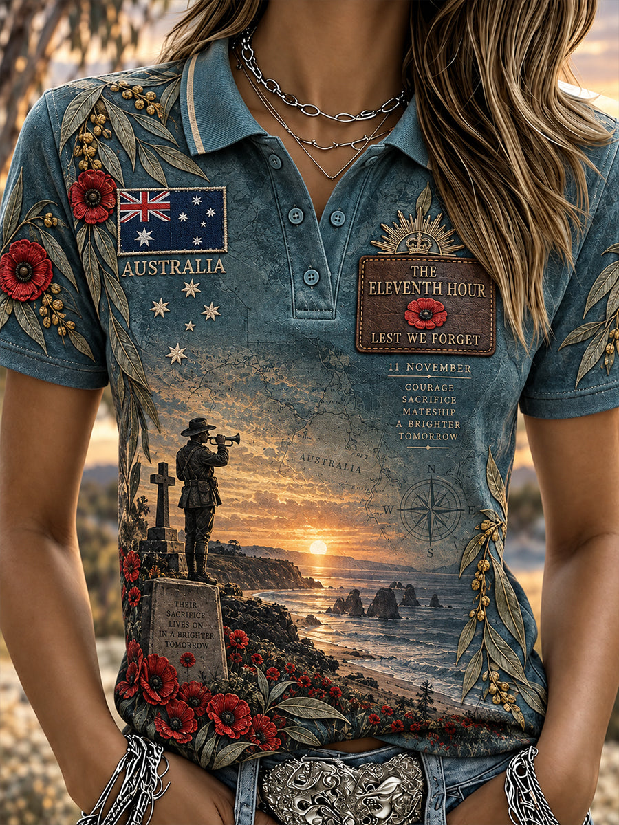 Women's Australian Veteran Remembrance Day Polo T-Shirt