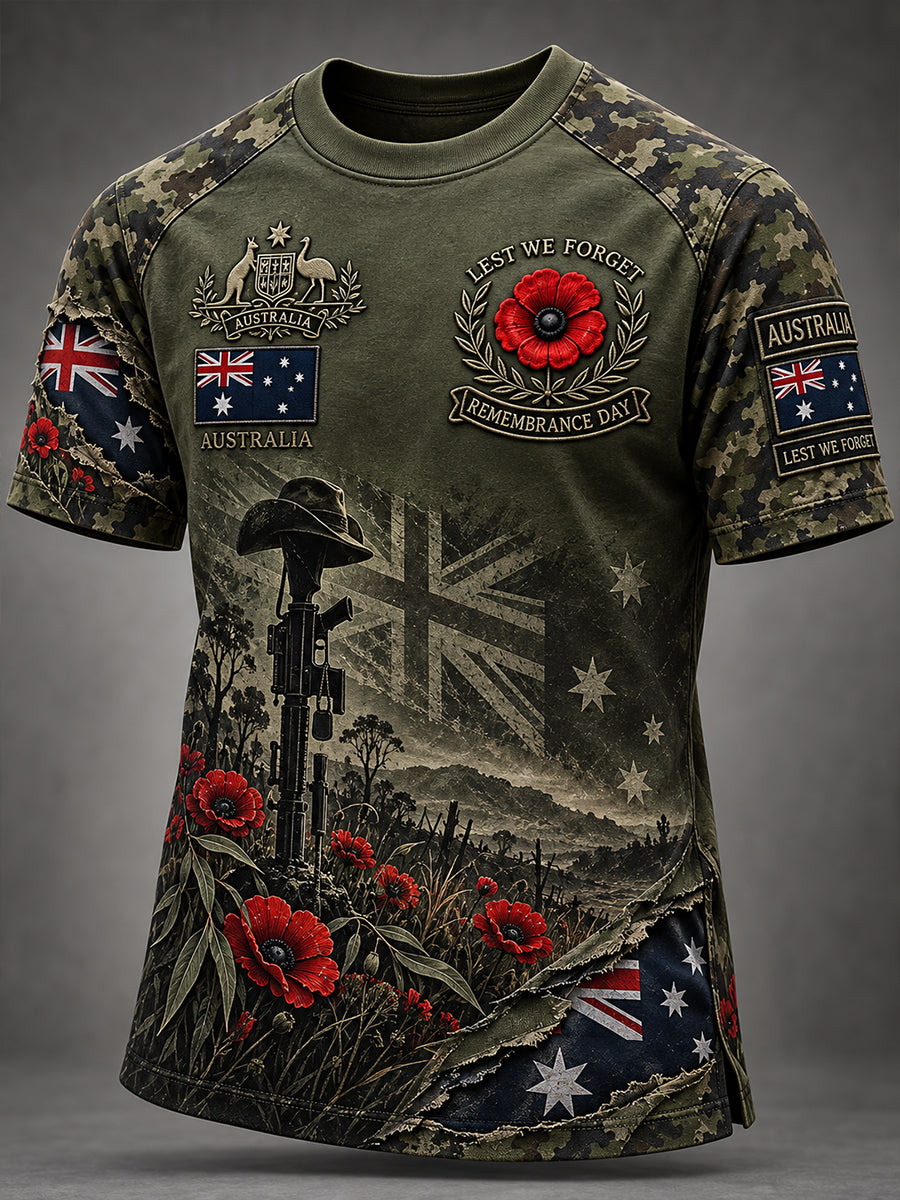 Men's Australian Veteran Remembrance Day Short Sleeve T-Shirt