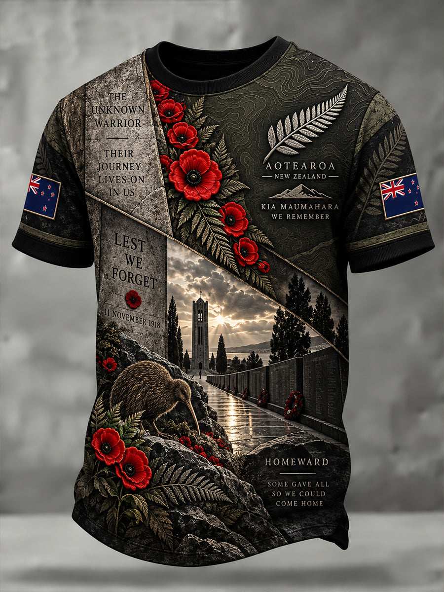 Men's New Zealand Veteran Remembrance Day Short Sleeve T-Shirt