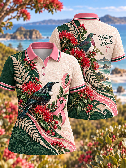 Women's Breast Cancer Awareness In New Zealand Polo T-Shirt