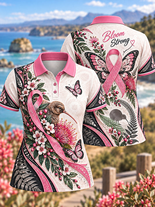 Women's Breast Cancer Awareness In New Zealand Polo T-Shirt