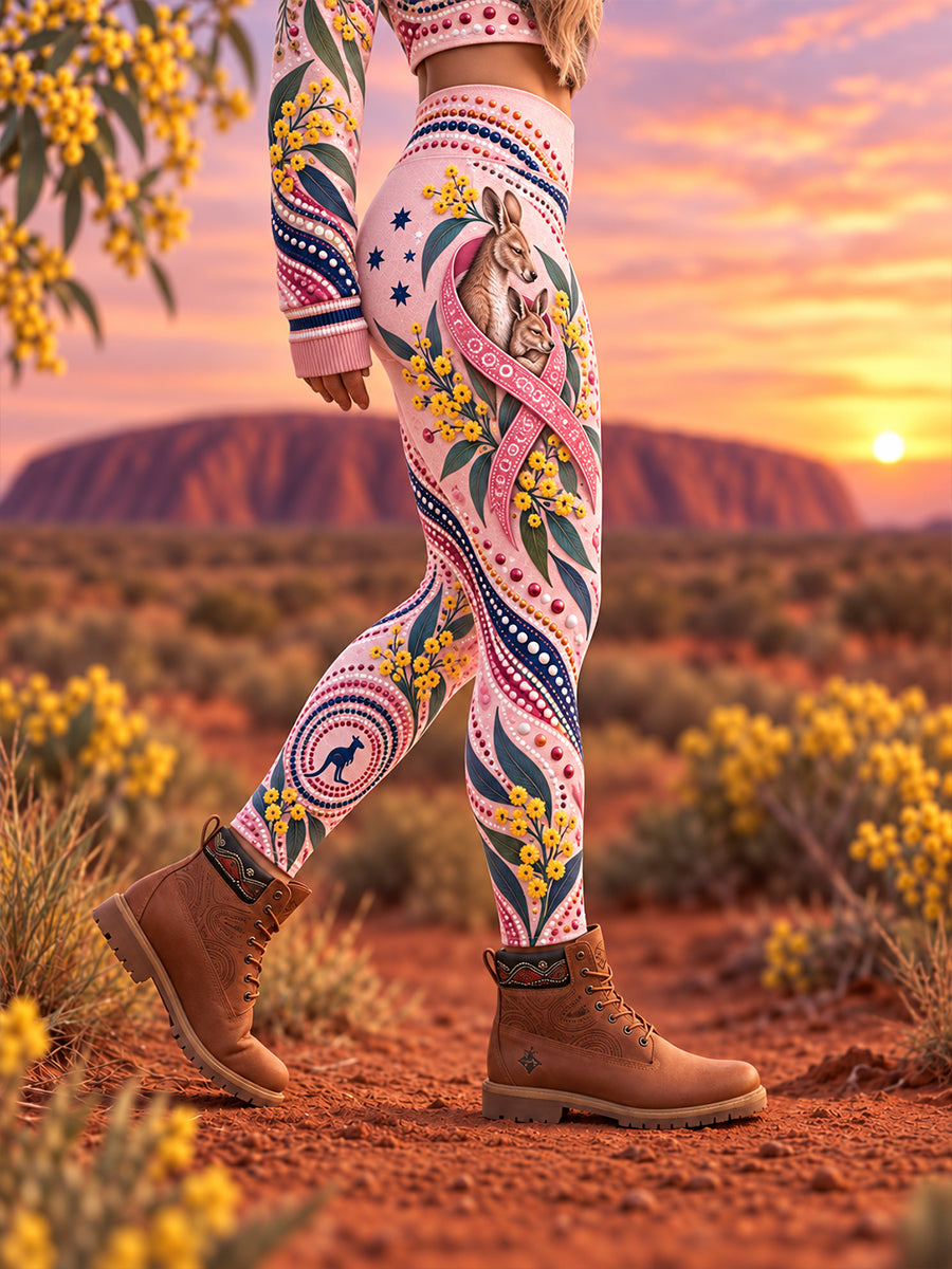 Women's Breast Cancer Awareness in Australia  High-Waisted Slim Fit Casual Leggings