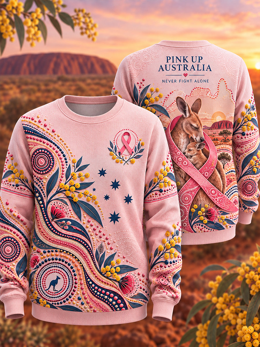 Women'sbreast Cancer Awareness In Australia Round Neck Ribbed Top