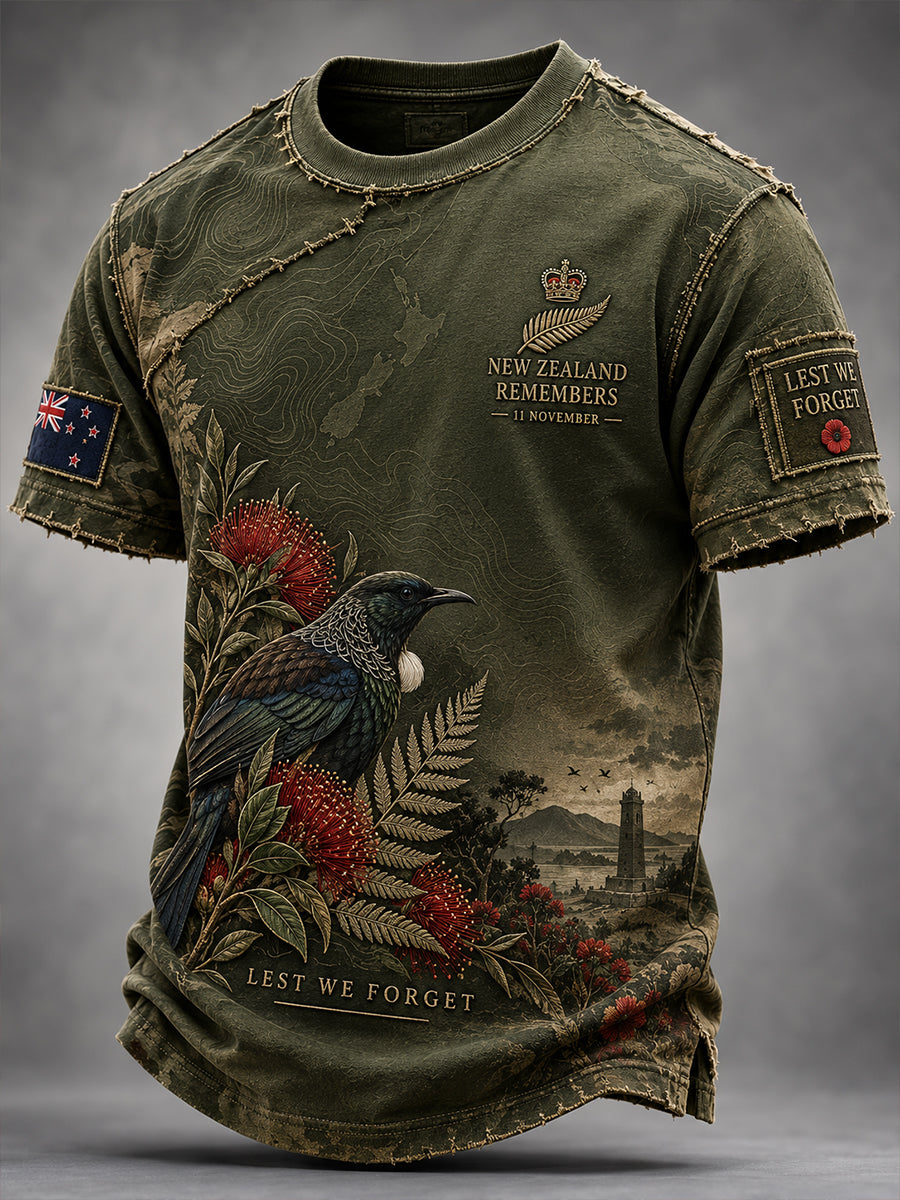 Men's New Zealand Veteran Remembrance Day Short Sleeve T-Shirt