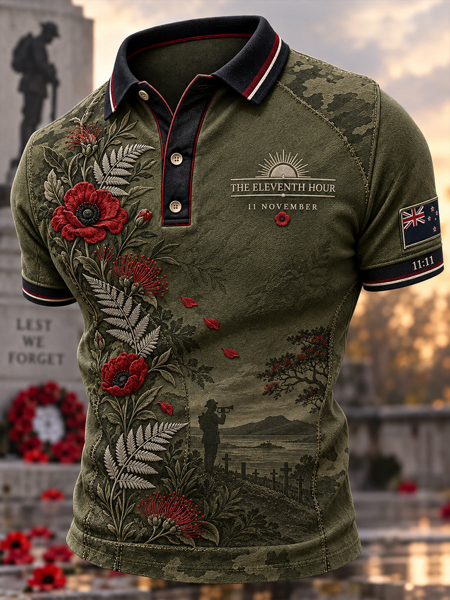 Men's New Zealand Veteran Remembrance Day Short Sleeve Shirt