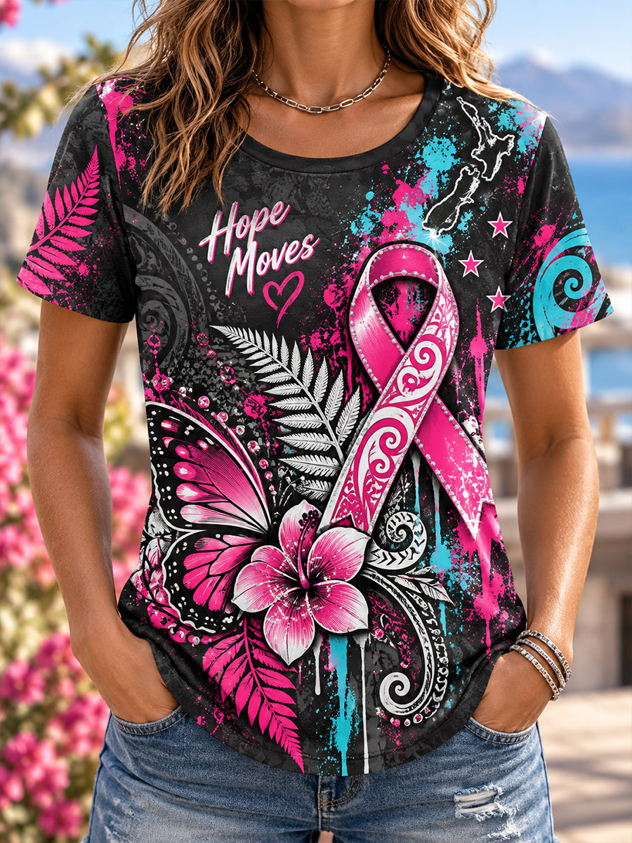 Women's New Zealand Breast Cancer Awareness Short-Sleeved T-Shirt