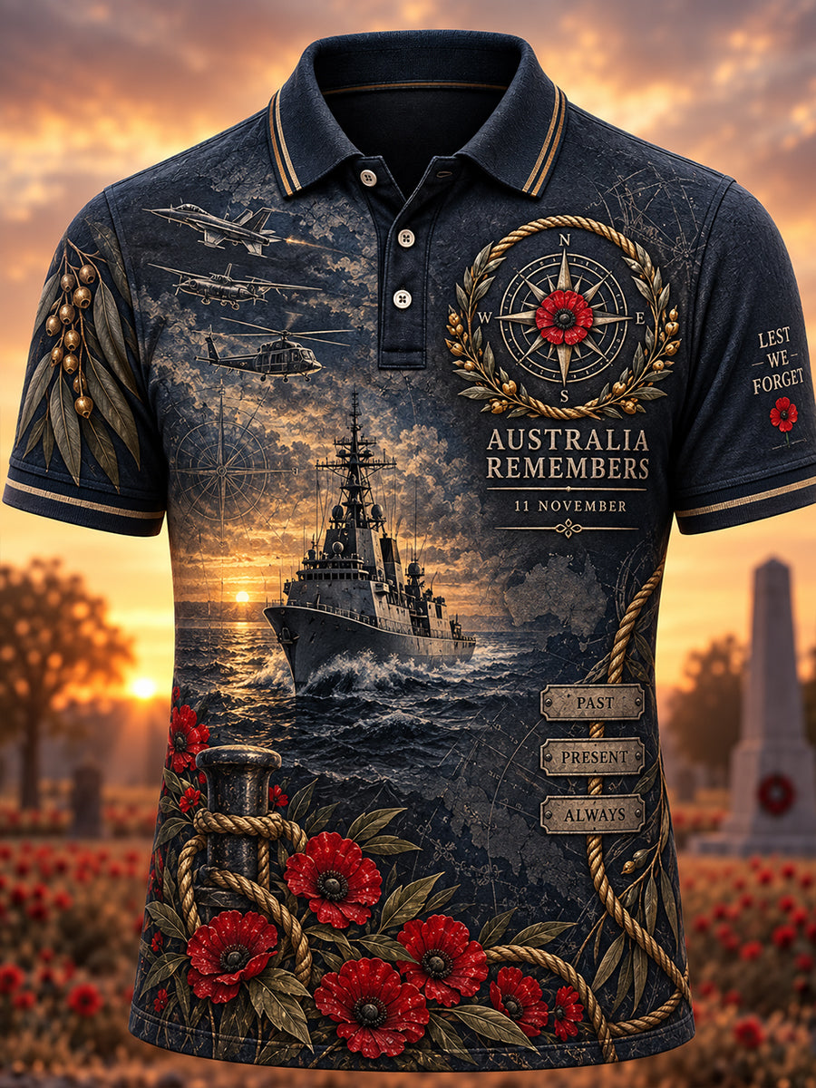 Men's Australian Veterans Remembrance Day Short Sleeve Shirt