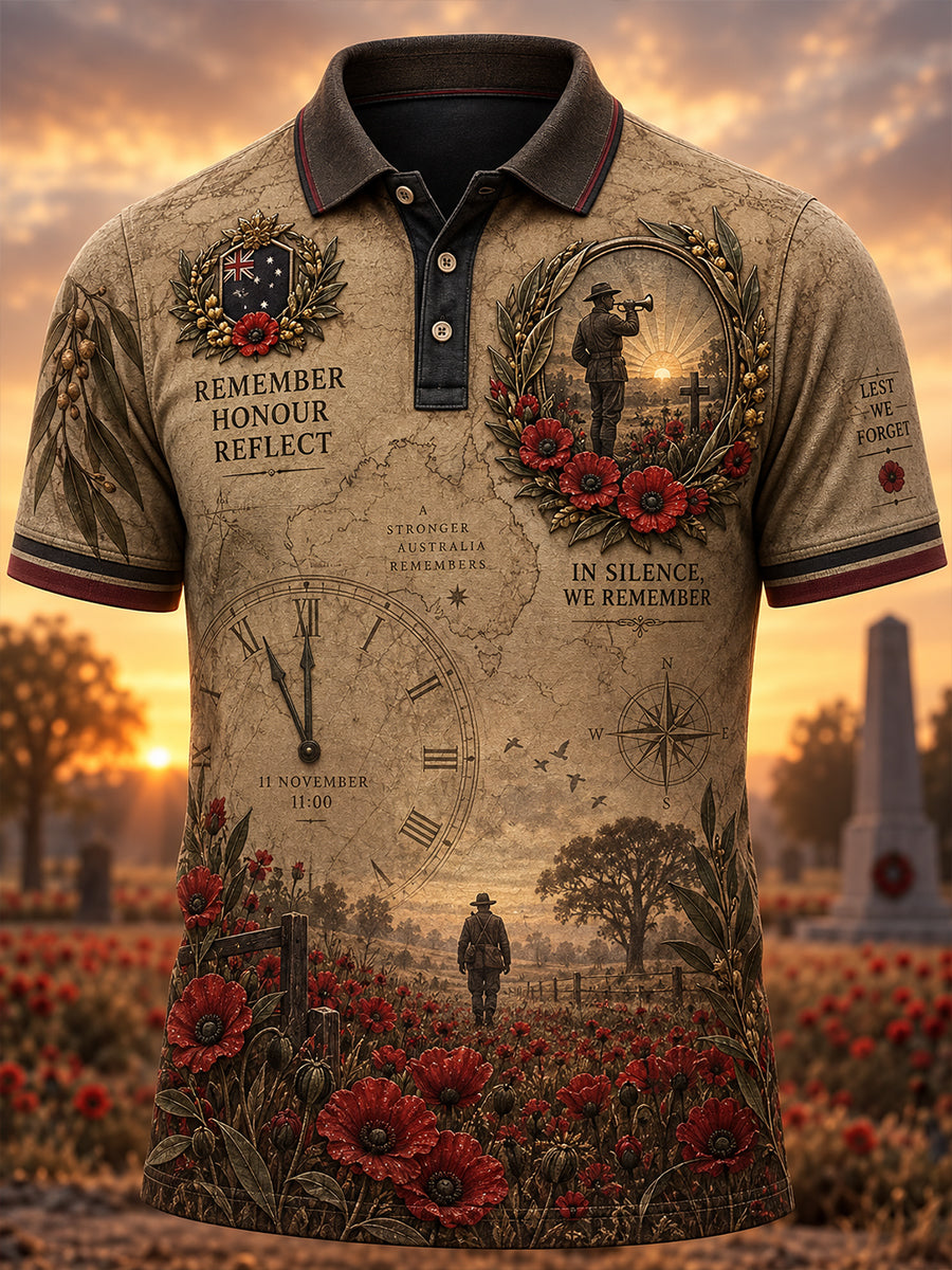 Men's Australian Veterans Remembrance Day Short Sleeve Shirt